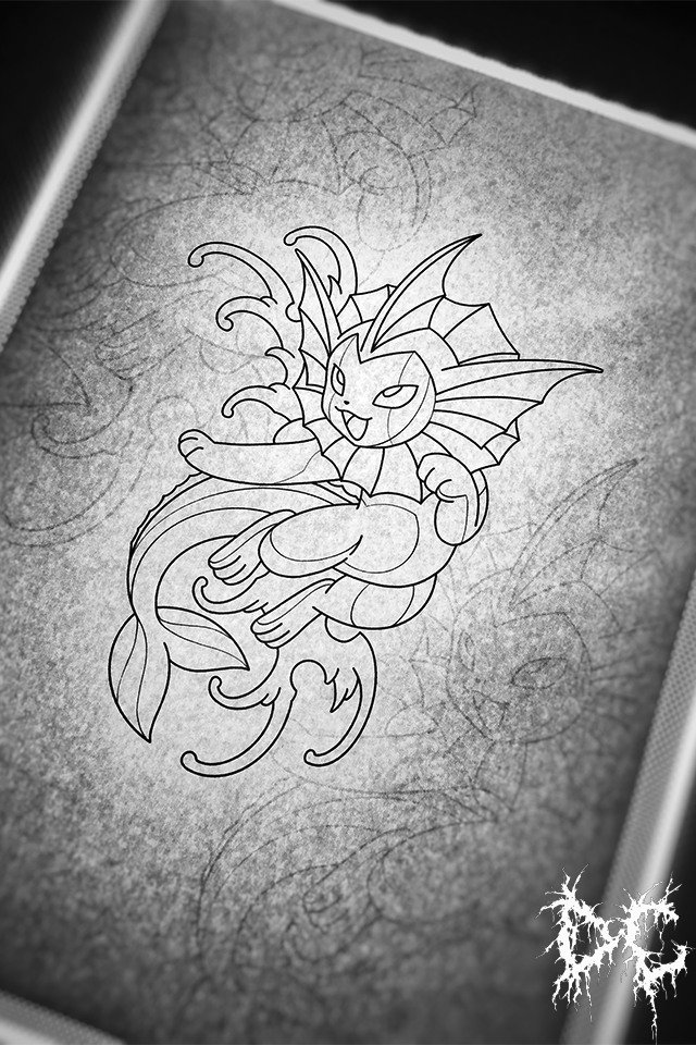 Dobry Chłopiec Tattoo Lublin - wzory tatuaży Pokemon Vaporeon